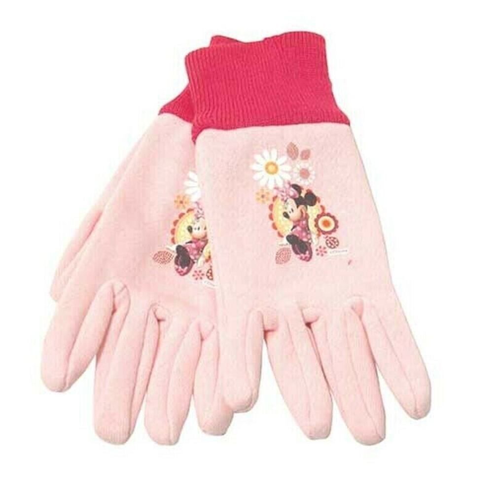 Disney Minnie Mouse Toddler Little Girls Pink Cotton Jersey Stretch Gloves 2-6 Y